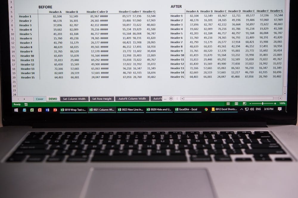 0021 Excel Shortcuts How To Change Column Width And Row Height Excelshir